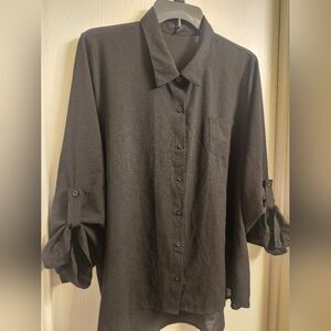 Mine Too:Black Button-Up Women's Top